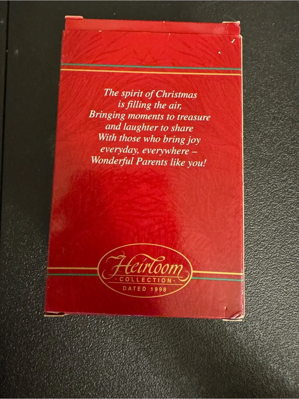 Carlton Cards Christmas Ornament “Parents 1998”